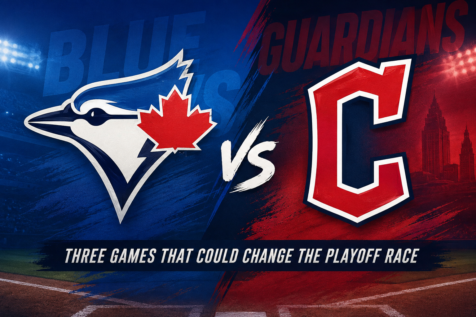 Toronto Blue Jays vs. Cleveland Guardians playoff race series graphic